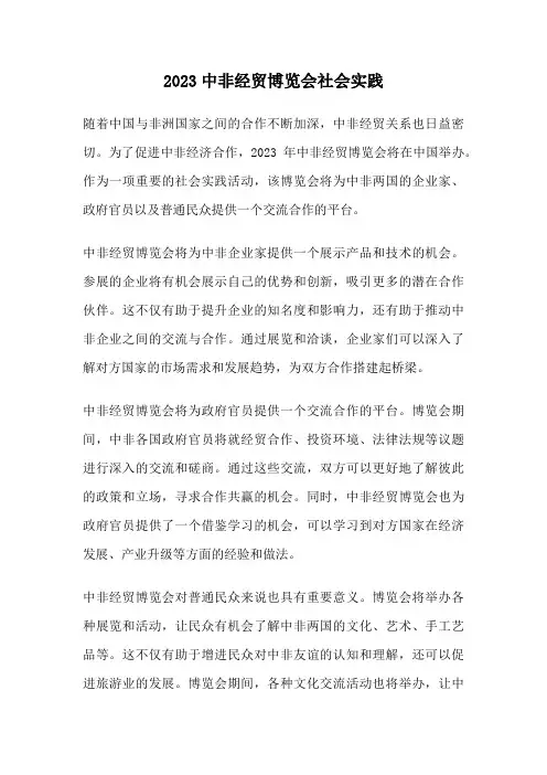 2023中非经贸博览会社会实践