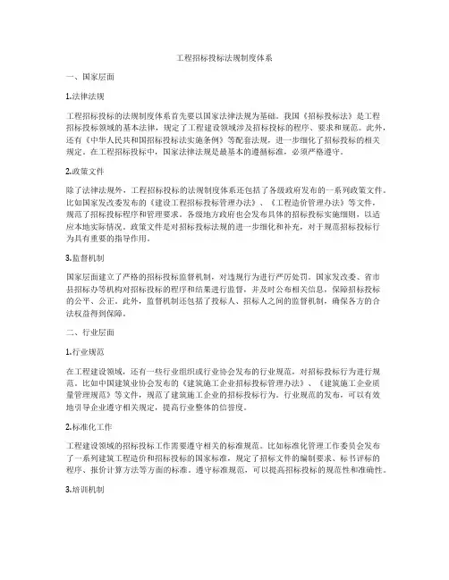 工程招标投标法规制度体系