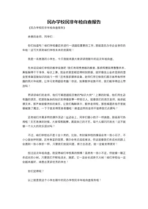民办学校民非年检自查报告