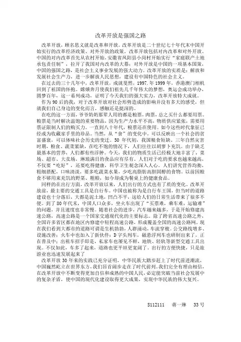 改革开放是强国之路