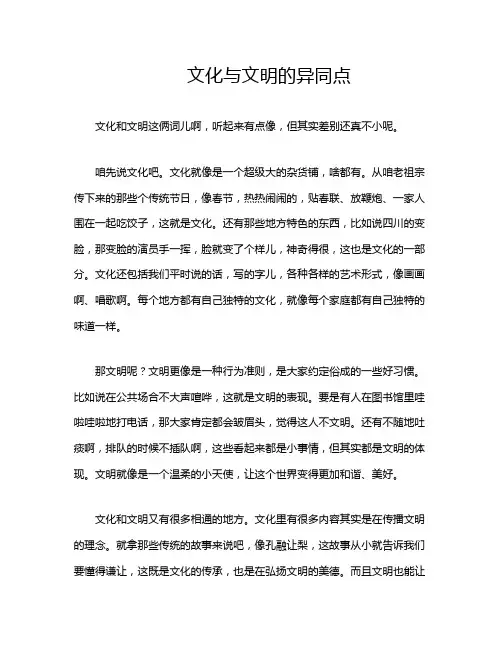 文化与文明的异同点