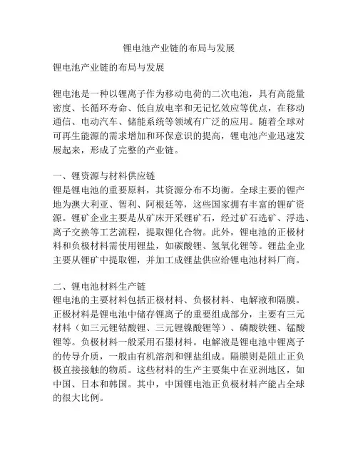 锂电池产业链的布局与发展
