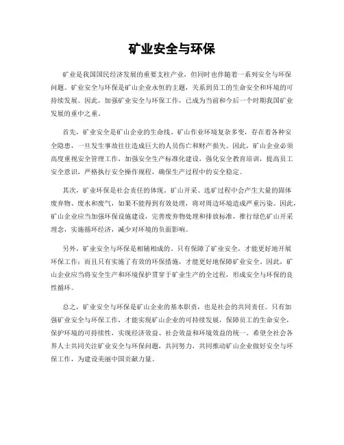 矿业安全与环保