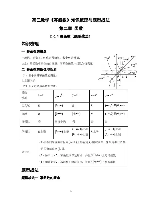 高三数学《幂函数》知识梳理与题型战法