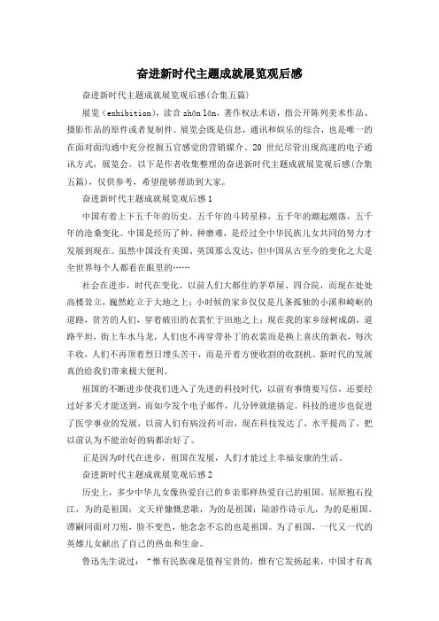 奋进新时代主题成就展览观后感