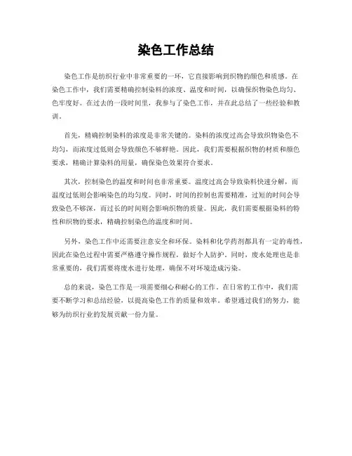 染色工作总结