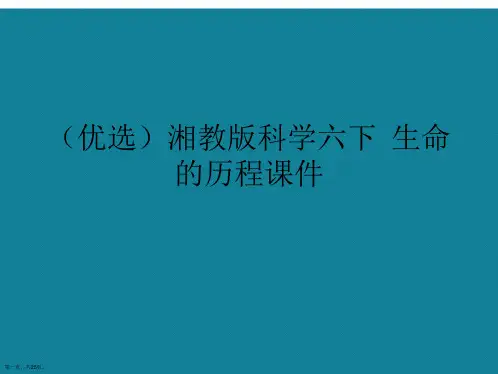 演示文稿湘教版科学六下生命的历程课件