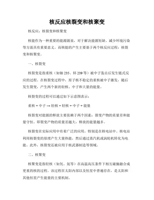 核反应核裂变和核聚变