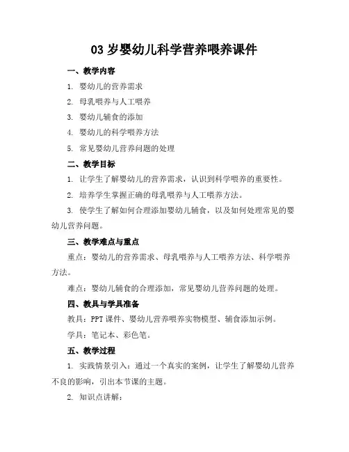 03岁婴幼儿科学营养喂养课件