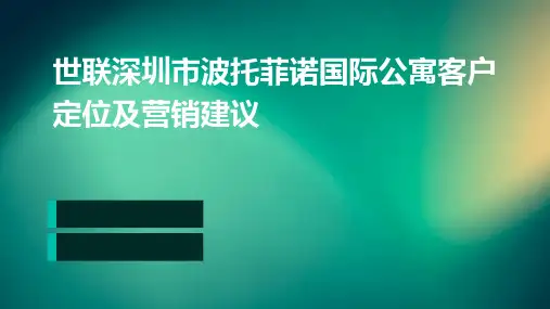 世联深圳市波托菲诺国际公寓客户定位及营销建议