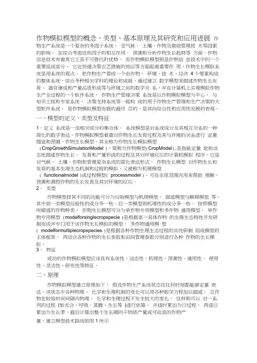 作物模拟模型