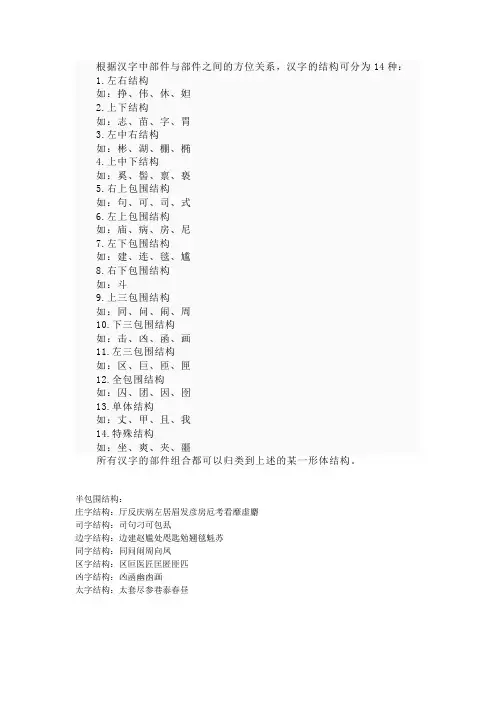 汉字方位关系