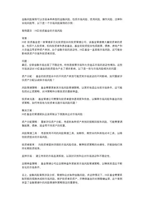 介绍金融风险案例