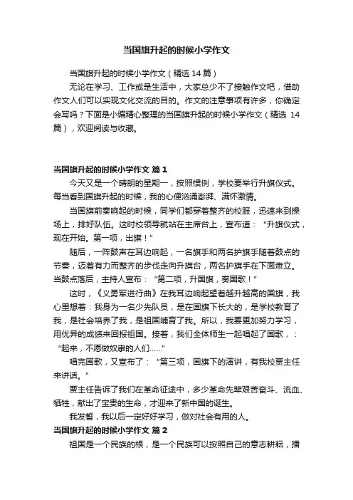 当国旗升起的时候小学作文