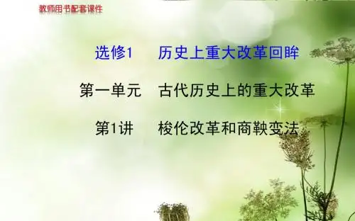 (新人教)高考历史一轮复习课件 第1讲 梭伦改革和商鞅变法(选修1,65张PPT)