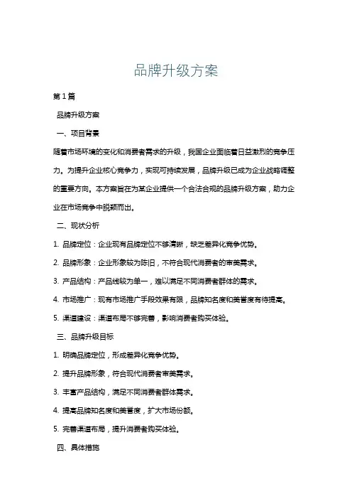 品牌升级方案
