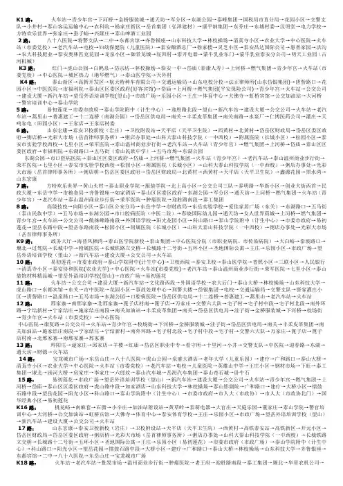 泰安市最全公交线路图
