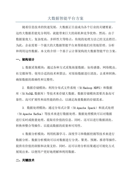 大数据智能平台方案