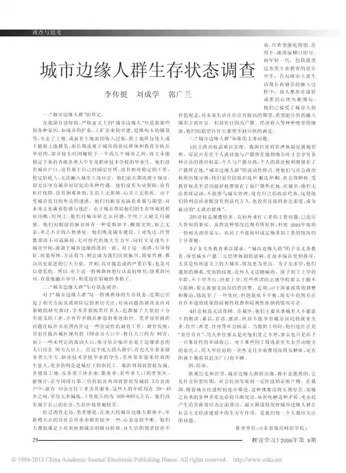 城市边缘人群生存状态调查_李传挺