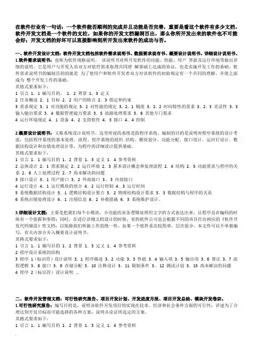 软件开发文档说明(又全又详细)