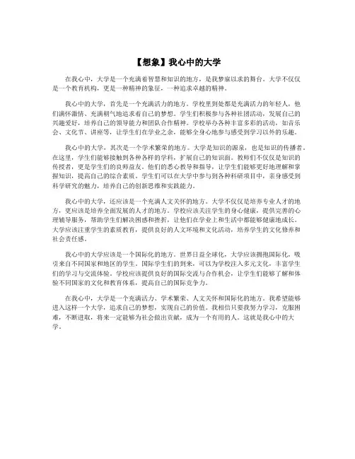 【想象】我心中的大学