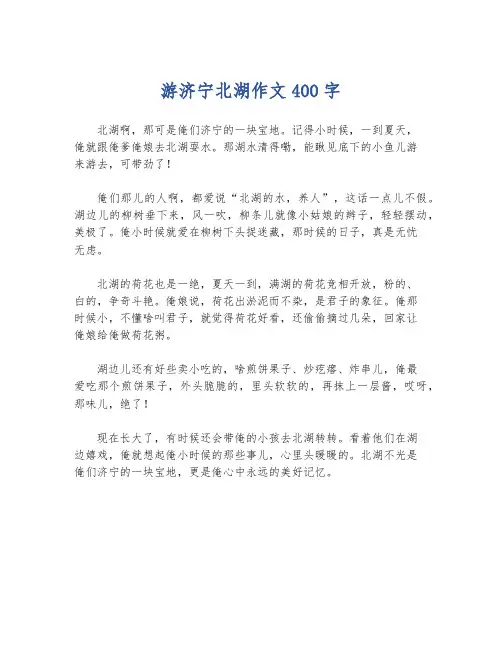 游济宁北湖作文400字