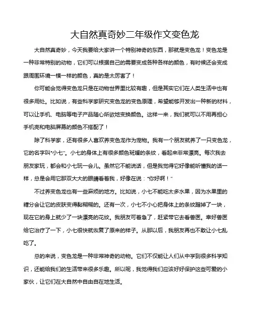 大自然真奇妙二年级作文变色龙