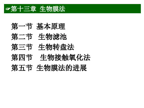 水污染控制工程：第十三章  生物膜法