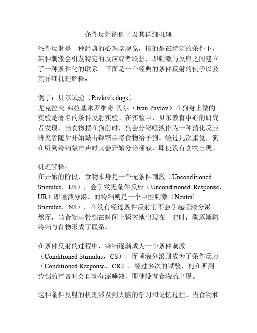 条件反射的例子及其详细机理