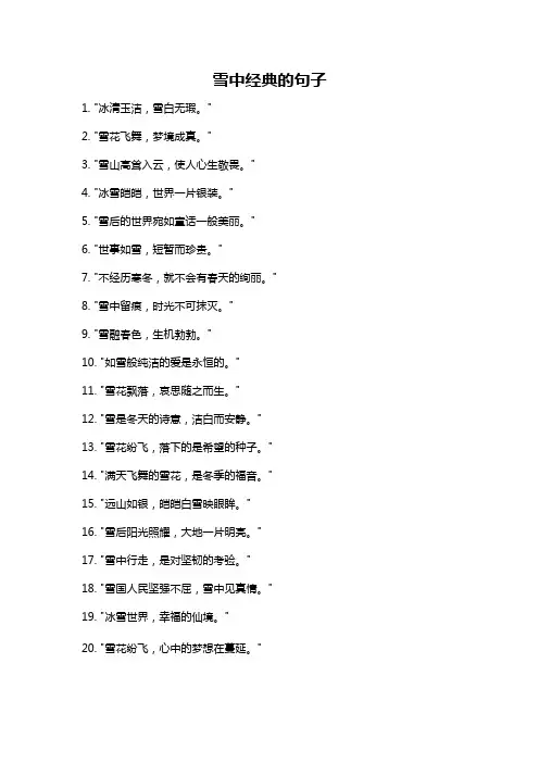 雪中经典的句子