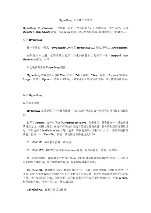 HyperSnap 完全使用说明书