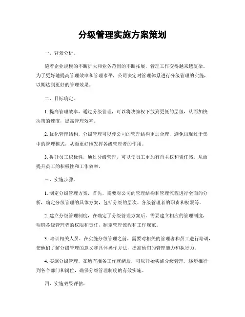分级管理实施方案策划
