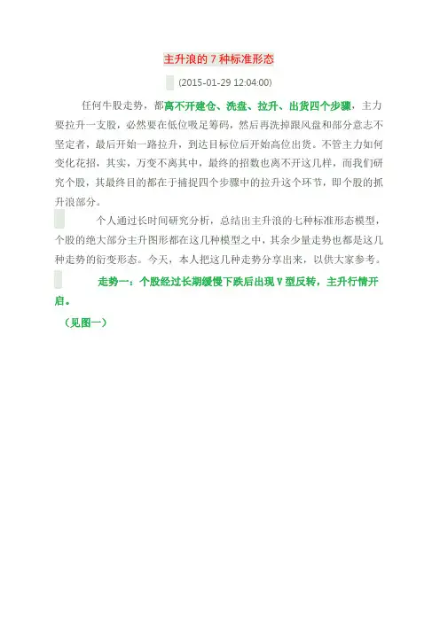 主升浪的7种标准形态