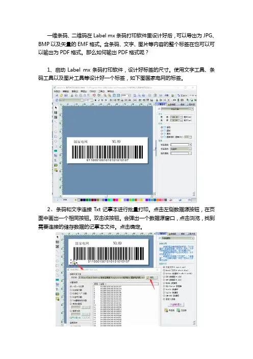 用条码打印软件输出PDF格式的条码标签
