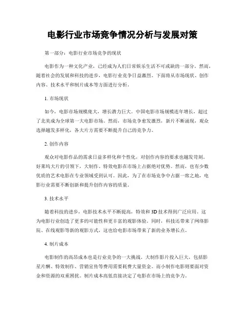 电影行业市场竞争情况分析与发展对策
