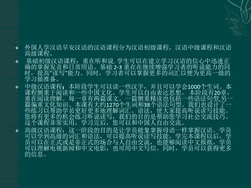 老外学汉语的汉语课程介绍ppt课件