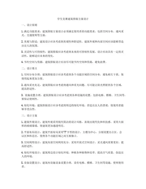 如何做学生竞赛建筑排版方案设计