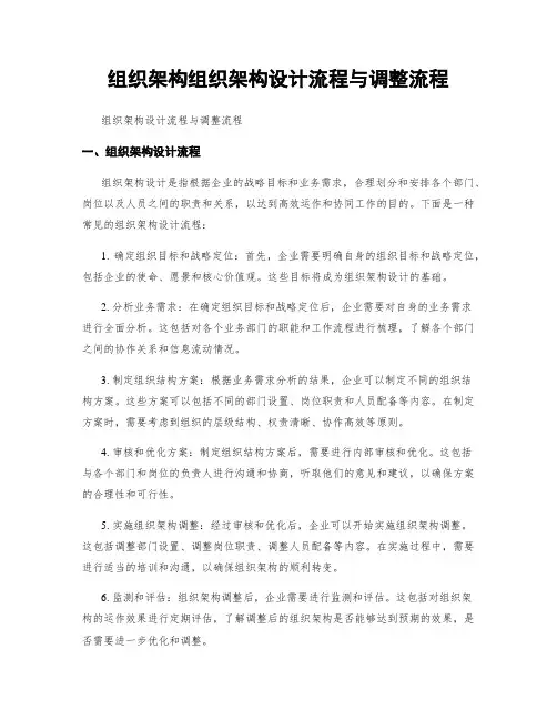 组织架构组织架构设计流程与调整流程
