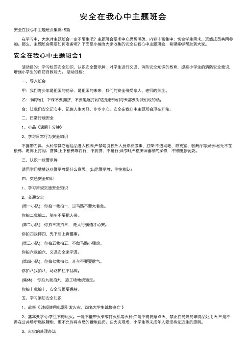 安全在我心中主题班会