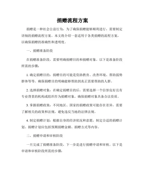 捐赠流程方案