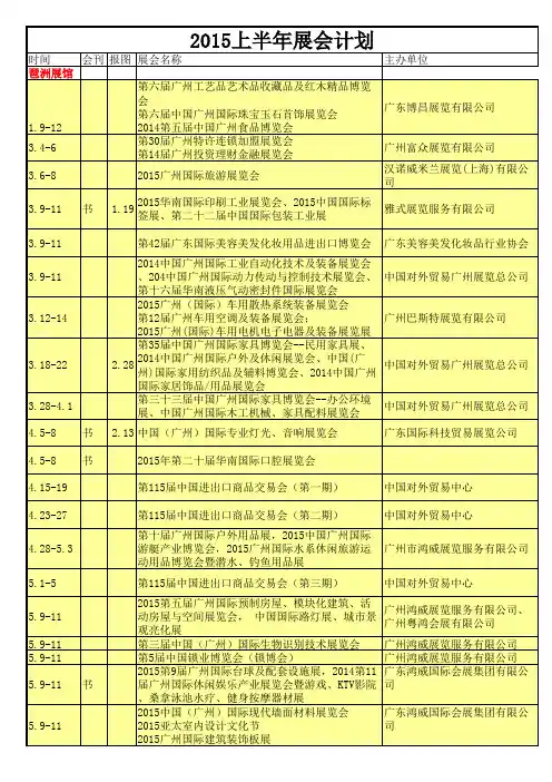 展览排期