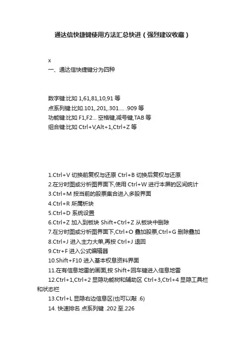 通达信快捷键使用方法汇总快进（强烈建议收藏）