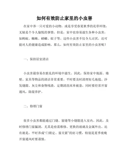 如何有效防止家里的小虫害