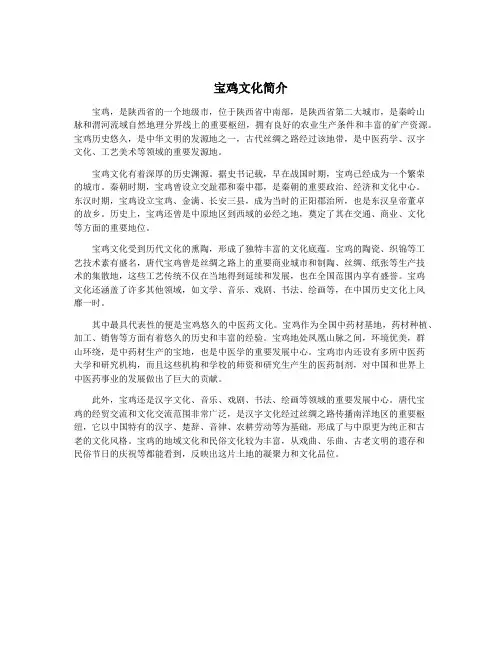 宝鸡文化简介