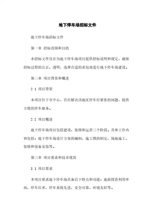 地下停车场招标文件