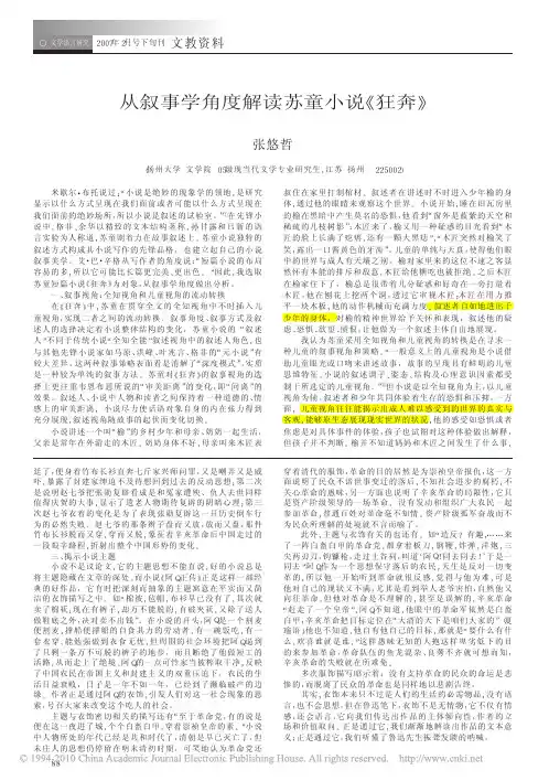 从叙事学角度解读苏童小说_狂奔_