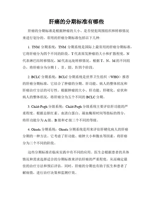 肝癌的分期标准有哪些