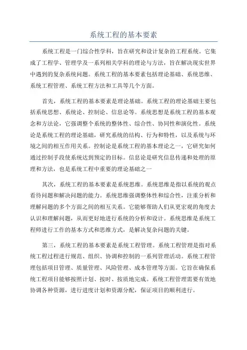 系统工程的基本要素