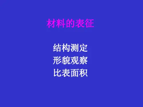 3 材料的表征---XRF-SEM-TEM-比表面积