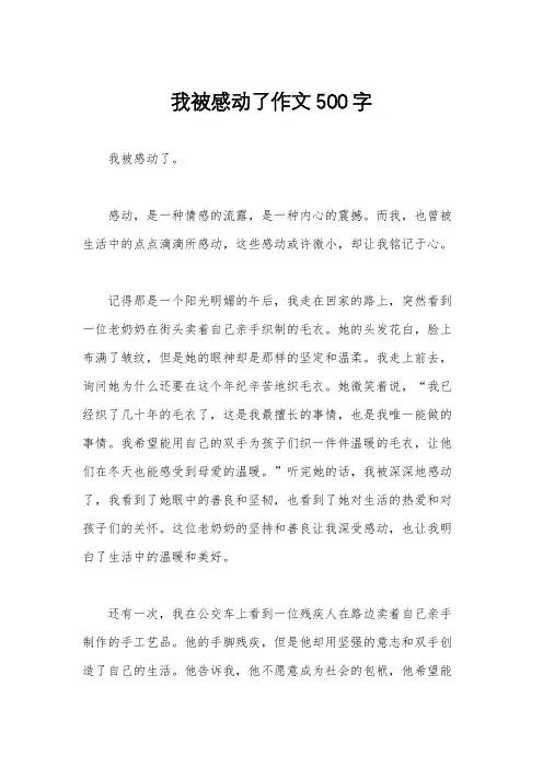 我被感动了作文500字